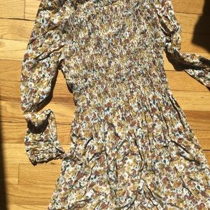 TopShop Floral mini dress with smocked bodice